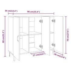 Petromila vidaXL Komoda biela 90x34x80 cm kompozitné drevo