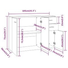 Petromila vidaXL Komoda dymový dub 105x30x75 cm spracované drevo