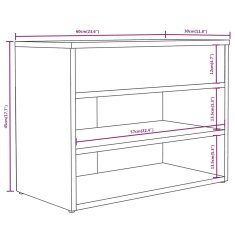 Vidaxl Lavica na topánky sivá sonoma 60x30x45 cm spracované drevo