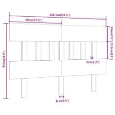 Vidaxl Čelo postele medovo-hnedé 138,5x3x81 cm masívna borovica