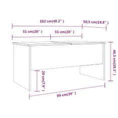 Vidaxl Konferenčný stolík hnedý dub 102x50,5x46,5 cm spracované drevo