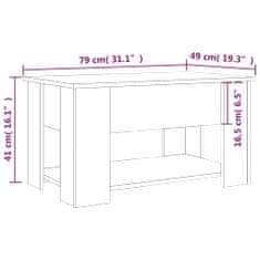 Vidaxl Konferenčný stolík sivý dub sonoma 79x49x41cm spracované drevo