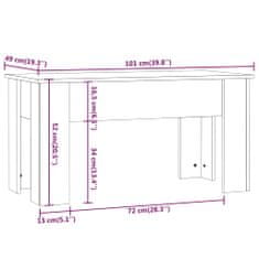 Vidaxl Konferenčný stolík biely 101x49x52 cm spracované drevo