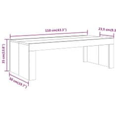 Vidaxl Konferenčný stolík dymový dub 110x50x35 cm spracované drevo