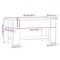 Vidaxl Konferenčný stolík dymový dub 101x49x52 cm spracované drevo