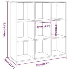 Vidaxl Knižnica dymový dub 98x30x98 cm