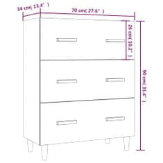 Petromila vidaXL Komoda biela 70x34x90 cm spracované drevo