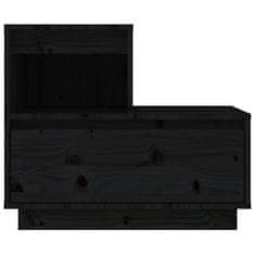 Vidaxl Nočný stolík, čierny, 60x34x51 cm, masívne borovicové drevo