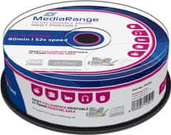 MediaRange CDR 52x 700MB Printable, Spindle, 25ks