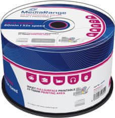 MediaRange CDR 52x 700MB Printable, Spindle, 50ks