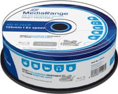 MediaRange BD-R 6x, 25GB, Printable, 25ks, spindle