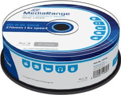 MediaRange BD-R DL, 6x, 50GB, 25ks, Spindle