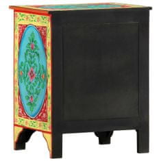 Petromila vidaXL Ručne maľovaný nočný stolík 40x30x50 cm mangovníkový masív