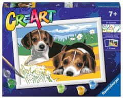 Ravensburger CreArt Maľovanie podľa čísel: Šteňatá Jack Russella 24x18 cm