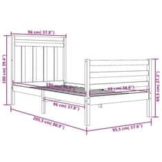 Vidaxl Posteľný rám masívne drevo 90x200 cm