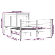 Vidaxl Rám postele, medovo hnedý, masívne drevo, 140x190 cm