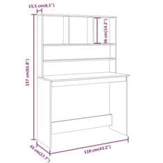 Vidaxl Stôl so zásuvkami hnedý dub 110x45x157 cm spracované drevo