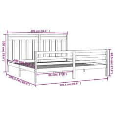 Vidaxl Rám postele masívne drevo 200x200 cm