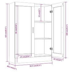 Petromila vidaXL Vitrína sivý dub sonoma 82,5x30,5x115 cm spracované drevo