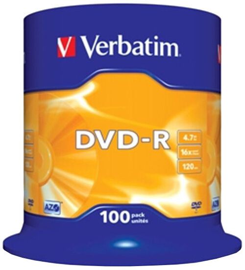 VERBATIM DVD-R 16x 4,7GB spindl 100ks