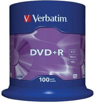 VERBATIM DVD+R 16x 4,7GB spindl 100ks