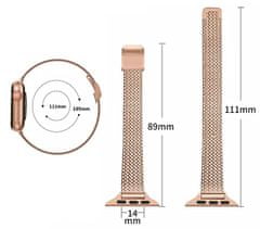 4wrist Ocelový milánský tah pro Apple Watch - Silver 42/44/45/49 mm