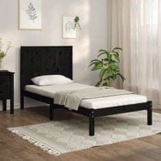 Vidaxl Rám postele, čierny, masívne borovicové drevo, 90x190 cm, jednolôžkový
