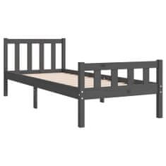 Vidaxl Rám postele, sivý, drevo, 75x190 cm, jednolôžkový