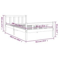 Vidaxl Posteľný rám masívne drevo 90x200 cm