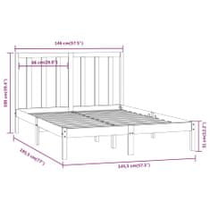 Vidaxl Rám postele, sivý, masívne borovicové drevo, 140x190 cm