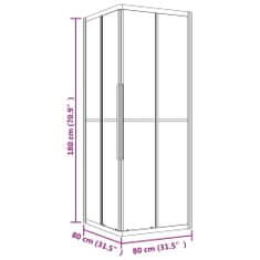 Petromila vidaXL Sprchovací kút matný ESG 80x80x180 cm