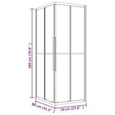 Petromila vidaXL Sprchový kút polomatné ESG 80x70x180 cm čierny