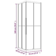 Petromila vidaXL Sprchový kút matný ESG 70x70x180 cm