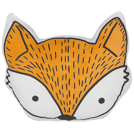 Beliani Bavlnený detský vankúš Fox 50 x 40 cm Oranžový VADODARA