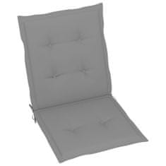 Vidaxl Podložky na záhradné stoličky 4 ks, sivé 100x50x3 cm
