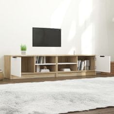 Vidaxl TV stolíky 2 ks biele a sonoma 80x35x36,5cm spracované drevo