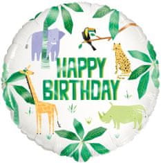 Balónik fóliový SAFARI - Džungľa - Happy Birthday - narodeniny - 45 cm
