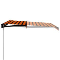 Vidaxl Ručne zaťahovacia markíza s LED 300x250 cm oranžovo-hnedá