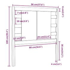 Vidaxl Čelo postele čierne 96x4x100 cm masívna borovica