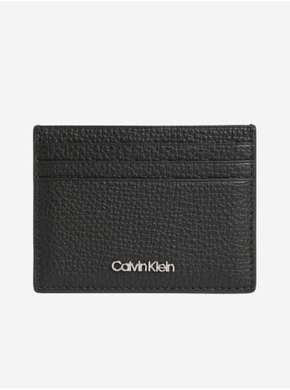Calvin Klein Čierne kožené puzdro na kreditné karty Calvin Klein