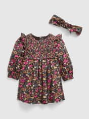 Gap Baby šaty floral s čelenkou 6-12M