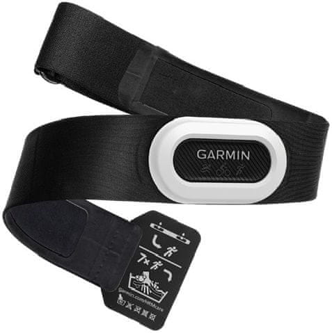 Garmin HRM Pro Plus indoor tréning tréning v hale aj vonku hrudný snímač snímač aktivity snímač srdcového tepu hrudný pás snímač tepovej frekvencie dynamika behu monitoring dennej aktivity ANT+ Bluetooth technika behu výkon behu vodotesný 5 ATM dlhá výdrž batérie Garmin Connect pružný popruh synchronizácia s hodinkami Garmin monitoring behu detailná analýza behu