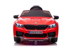 Lean-toys BMW M5 Červený batériový automobil, lakovaný