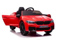 Lean-toys BMW M5 Červený batériový automobil, lakovaný