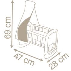 Smoby Detská kolíska pre sestričku so strieškou pre detskú postieľku pre bábiku