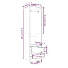 Petromila vidaXL Šatník so zásuvkami dymový dub 50x50x200 cm spracované drevo