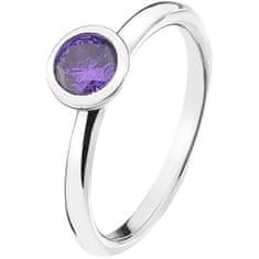 Hot Diamonds Strieborný prsteň Emozioni scintilla Violet Spirituality ER021 (Obvod 56 mm)