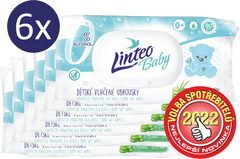 LINTEO Vlhčené obrúsky LINTEO BABY s aloe vera 6x80 ks