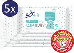 LINTEO Vlhčené obrúsky Baby AQUA Sensitive 5x 48ks