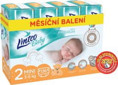 LINTEO Plienky Baby Prémium MINI (3-6 kg) 136 ks